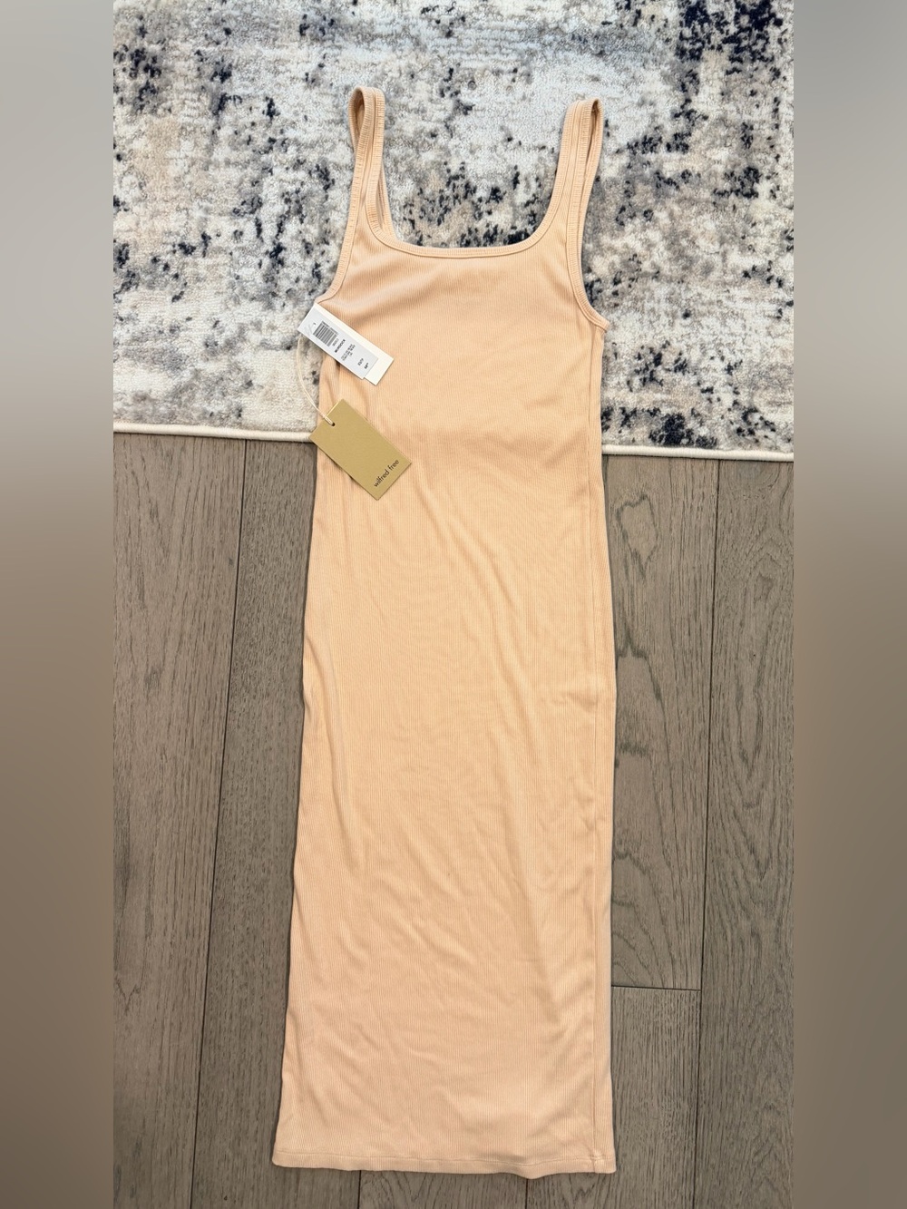Wilfred Peach Ribbed Midi Tank Dress